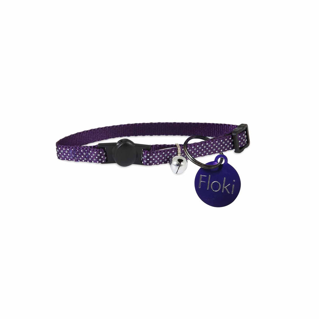 Kit, collar con plaquita para gato + imp.