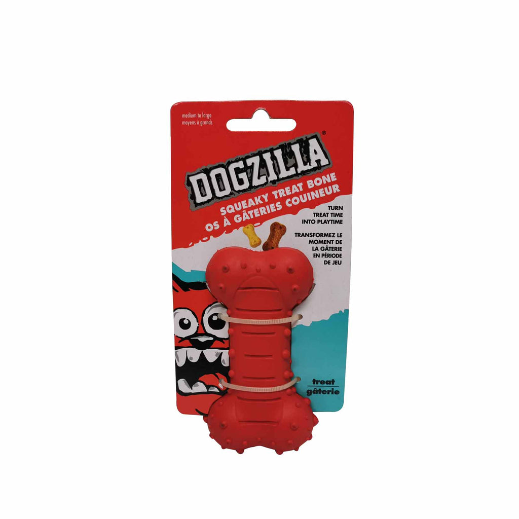 Dogzilla, squeaky treat bone M + imp.